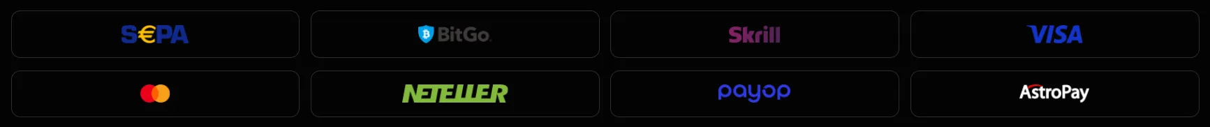 Payment methods available at Donbet casino